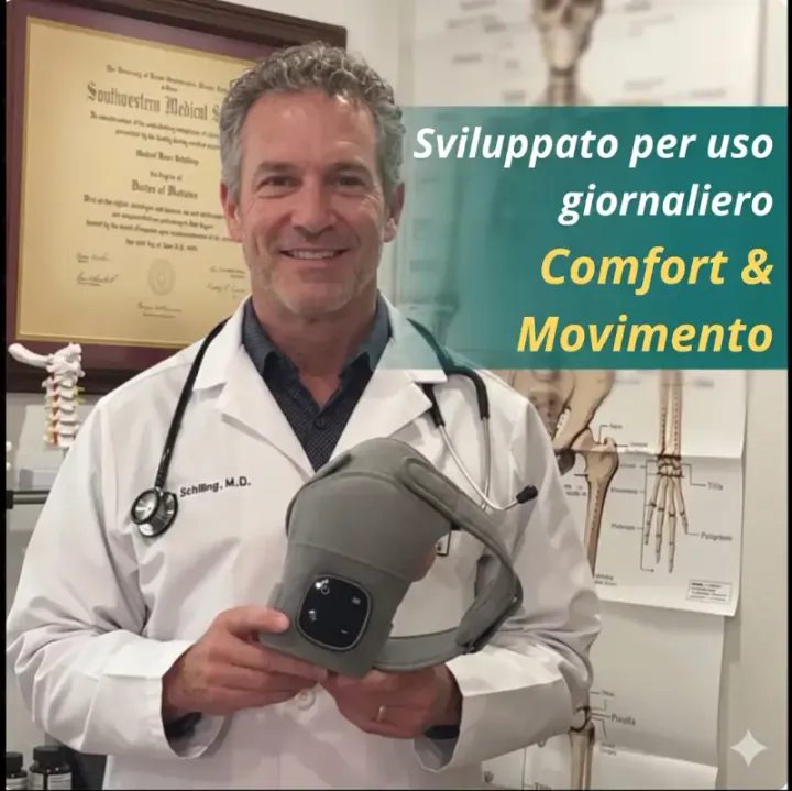 An AI generated photo of a doctor holding a medical device. The photo was created by the company selling the device