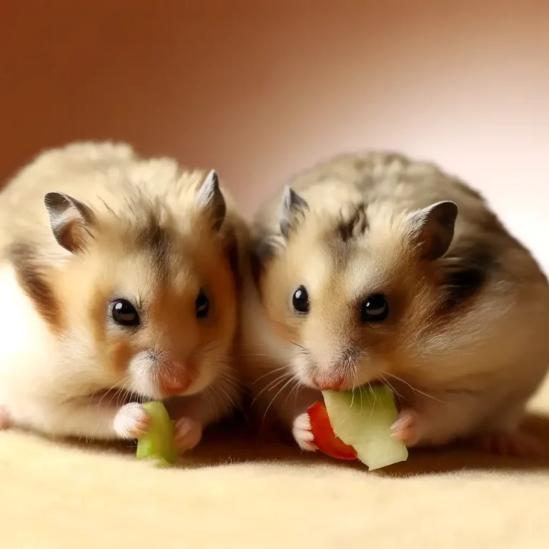 Two Roborovski dwarf hamsters